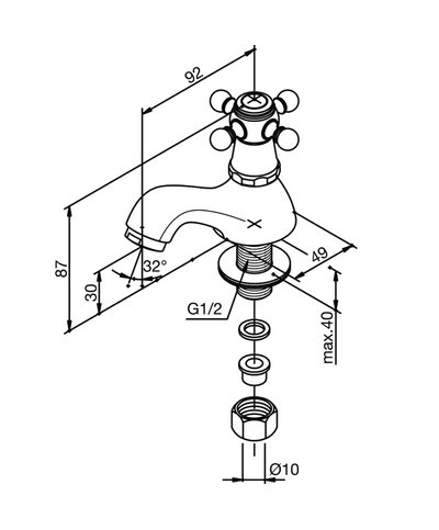 Damixa Tradition 370140000 robinet lave-mains chrome