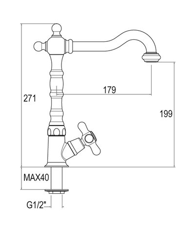 Gattoni Retro 5091 robinet lave-mains + bec mobile nickel mat