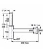 Kwc Z.538.992.177 siphon 1 ¼ ‘’ brushed steel