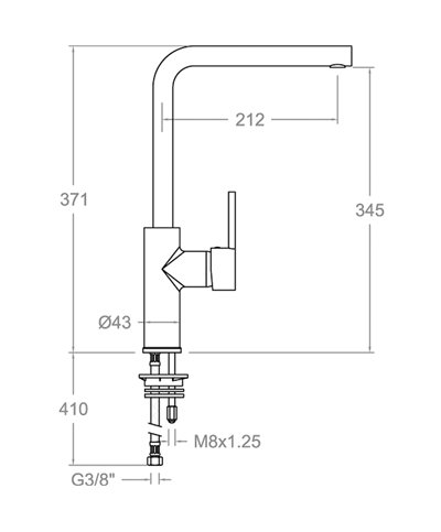 Ramon Soler Drako 332902-33E301602 mitigeur évier à bec mobile chrome