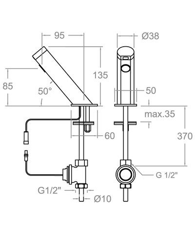 Ramon Soler Soltronic 8119B-81A301495 mitigeur lavabo + batterie chrome