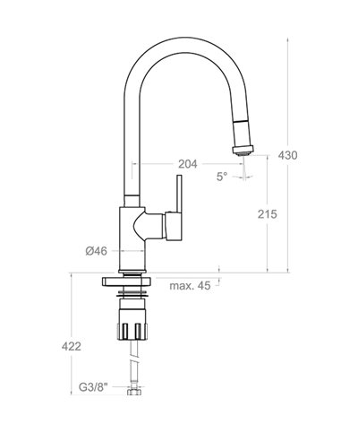 Ramon Soler Drako 337902V2-33E301599 mitigeur évier à douchette chrome