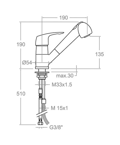 Ramon Soler Vulcano 6919-218913 mitigeur evier douchette chrome