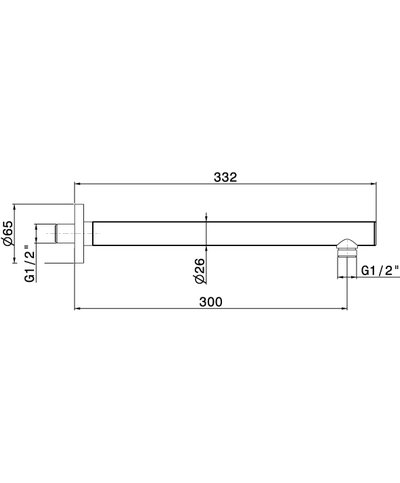 Newform 27667.58.063 Bras douche 332 mm rosace ronde PVD Gun metal