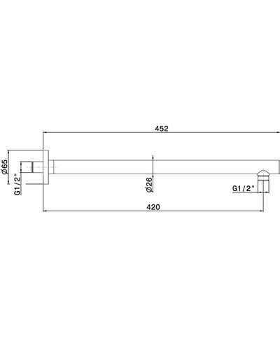 Newform 27692.M2.072 Bras douche 452 mm rosace ronde Exclusive Metal Copper satin / Matt black