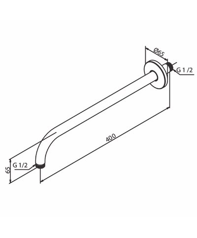 Damixa 766075500 Bras douche 400 mm PVD Graphite