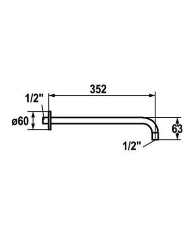 Kwc 26.000.800.000 - 122514 Bras de douche 350 rosace ronde chrome