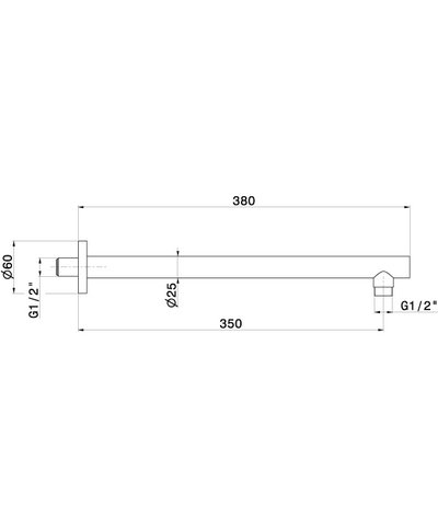 Newform 29390X.50.050 Bras douche rond 380 mm inox
