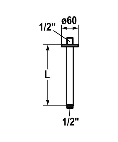 Kwc 26.000.820.177 - 125553 Bras douche 125mm vertical Brushed steel