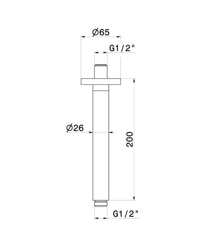 Newform 27671.M2.072 Bras douche vertical 200 mm Exclusive Metal Copper satin / Matt black