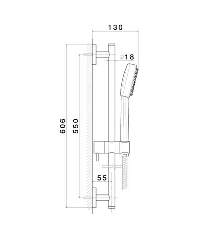 Newform 60658.01.093 barre 550mm + set doucheNoir mat