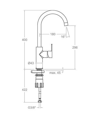 Ramon Soler Rs-Q 930602-93E301609 mitigeur évier à bec mobile chrome