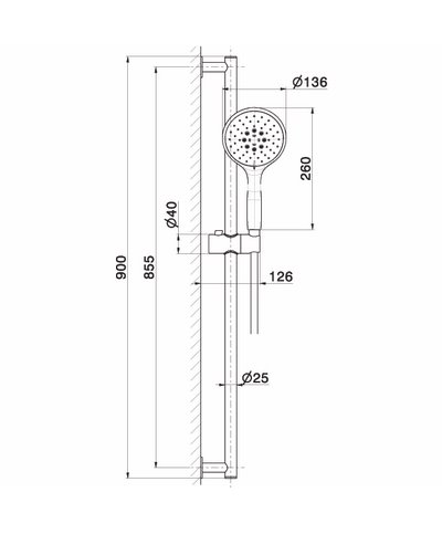 Newfom 818.21.018 Glissiere 900 mm chrome