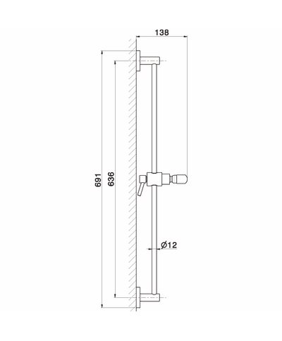 Newform 830.58.061 barre 636 mm PVD Copper bronze