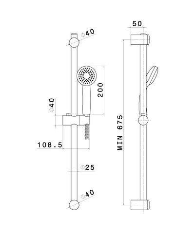 Newform 69356.21.018 barre 675mm + set douche chrome