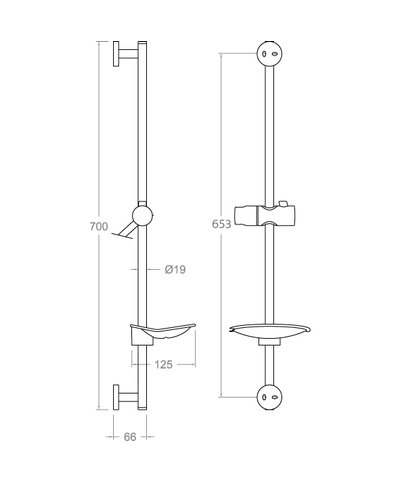 Ramon Soler 377302S-99Z301883 barre 560 mm chrome