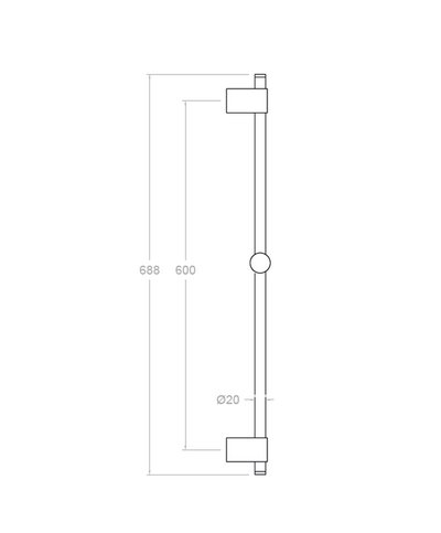 Ramon Soler 7750S-227436 Barre laiton 688 mm  Ø 20 mm chrome