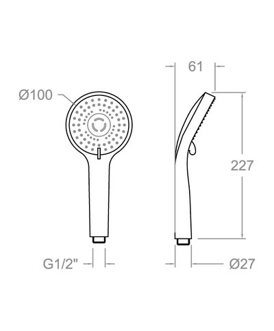 Ramon Soler 2876BT-261595 douchette 3 jets chrome