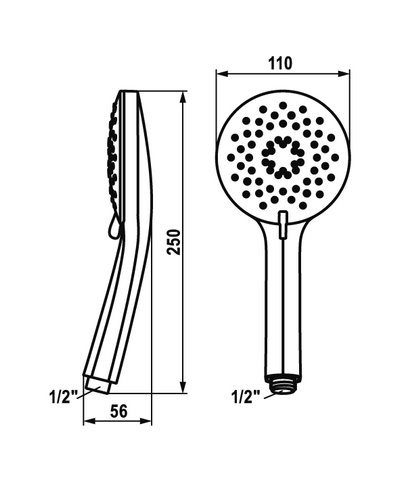 Kwc 26.000.119.000 - 124492 Fit-X trio easy douchette chrome