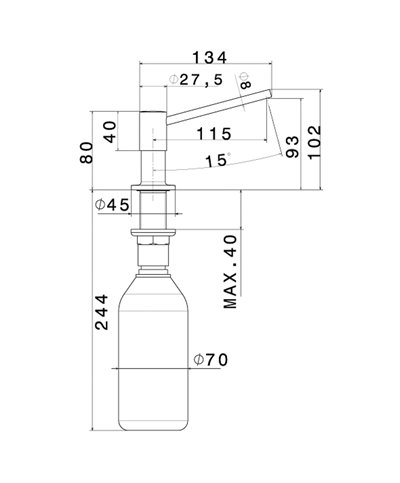 Newform 2418X 50 Distributeur de savon inox