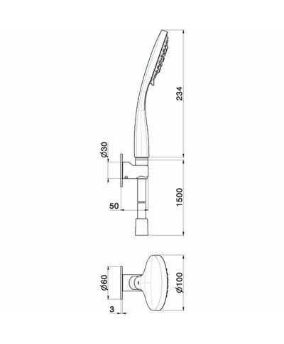 Newform Douchette + support mural Blanc mat - 848.01.014