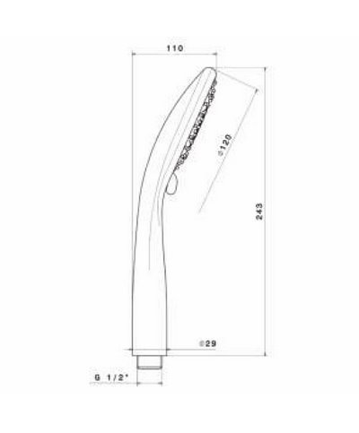 Newform douche à main ABS 5 jets chrome - 27730.21.018