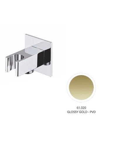 Newform Coude mural + support douchette PVD Glossy gold - 826.61.020