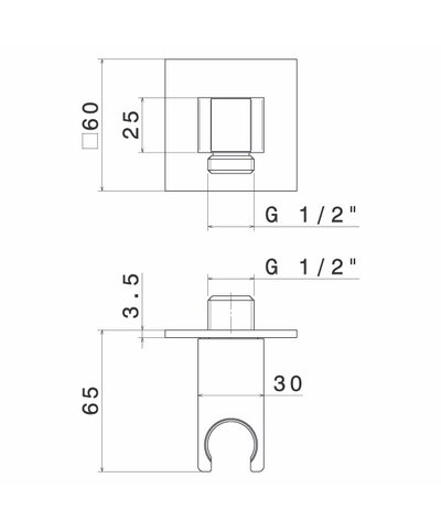 Newform Coude mural + support douchette PVD Glossy gold - 826.61.020