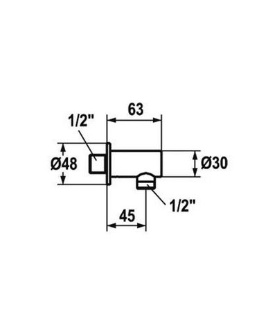 Kwc Coude mural rosace ronde chrome - 26.000.610.000 - 121823