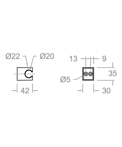 Ramon Soler Kuatro support douchette chrome - 4748-227607