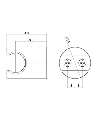 Newform support douchette look inox - 65597.31.028