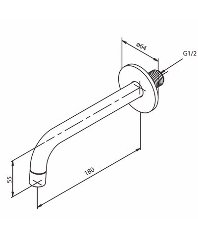 Damixa bec mural bain 180 mm PVD Laiton mat - 484837900