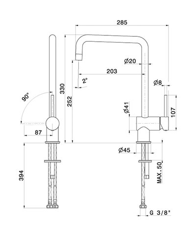 Newform  X-T 4320 21 018 mitigeur évier bec haut chrome