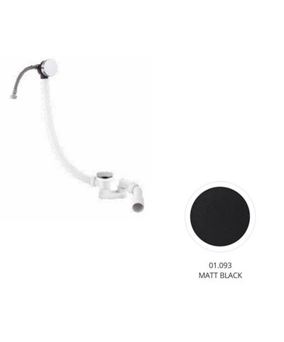 Newform Vidage pour baignoire avec distribution,  siphon orientable et vidage “skin-up” Noir mat - 376.01.093