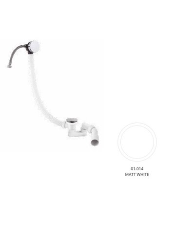 Newform Vidage pour baignoire avec distribution,  siphon orientable et vidage “skin-up” Blanc mat - 376.01.014