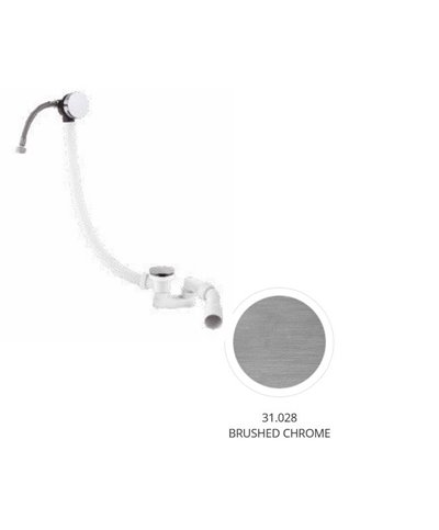 Newform Vidage pour baignoire avec distribution,  siphon orientable et vidage “skin-up” look inox - 376.31