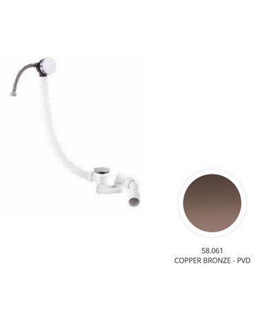 Newform Vidage pour baignoire avec distribution,  siphon orientable et vidage “skin-up” PVD Copper bronze - 376.58.061