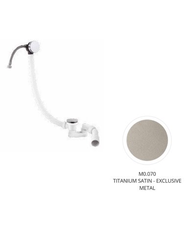 Newform Vidage pour baignoire avec distribution,  siphon orientable et vidage “skin-up” Exclusive Metal Titanium satin - 376.M0.