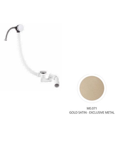Newform Vidage pour baignoire avec distribution,  siphon orientable et vidage “skin-up” Exclusive Metal Gold satin - 376.M0.071