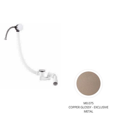 Newform Vidage pour baignoire avec distribution,  siphon orientable et vidage “skin-up” Exclusive Metal Copper glossy - 376.M0.0