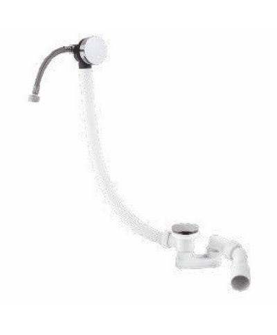 Newform Vidage pour baignoire avec distribution,  siphon orientable et vidage “skin-up” Inox - 376X.21