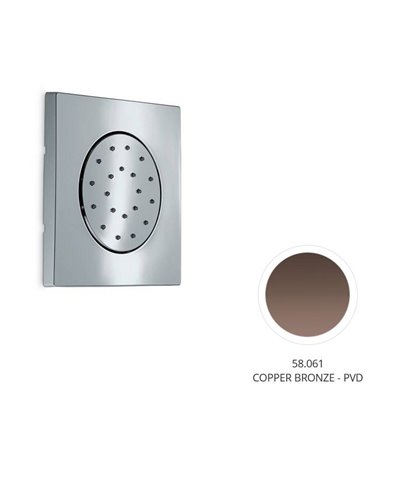 Newform Douchette latérale carrée à encastrer PVD Copper bronze - 563.58.061