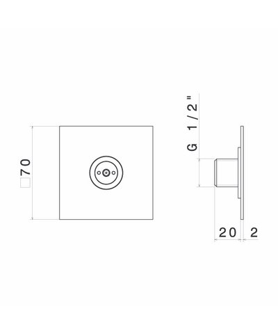 Newform Brumisateur carré en laiton à encastrer Ø 70 mm.bronze brossé - 691.31.023