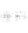 Ramon Soler Drako 332003-33A301458 mitigeur lavabo à encastrer + plaque + bec 240 mm chrome