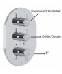 Ramon Soler TermoDrako 3327S-229560 mitigeur thermo douche + inverseur 3 voies à encastrer chr