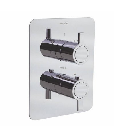 Ramon Soler TermoDrako 338712S-33D302543 mitigeur thermo douche + inverseur 2 voies à encastrer chrome