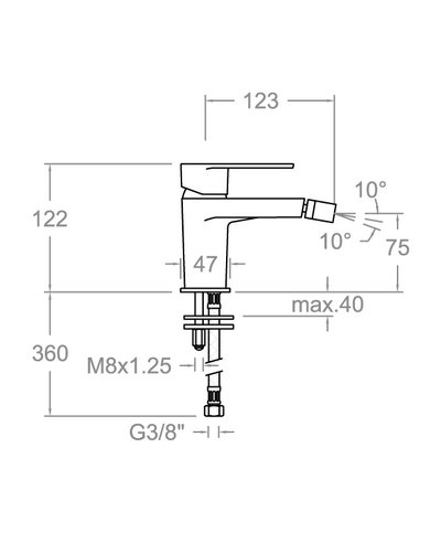 Ramon Soler Alexia 3603OC-36B302277 mitigeur bidet or brossé