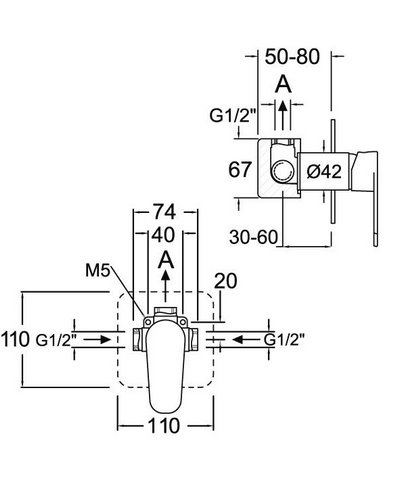 Ramon Soler Alexia 361801SNC-36C302297 mitigeur douche à encastrer nickel brossé