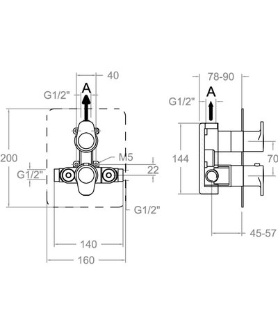 Ramon Soler Alexia 362411S-36D302469 mitigeur thermo de douche à encastrer or brossé