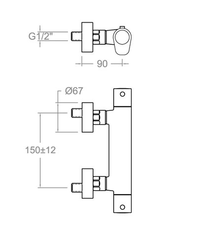 Ramon Soler Alexia 363402SNC-36D306703 mitigeur thermo mural douche nickel brossé